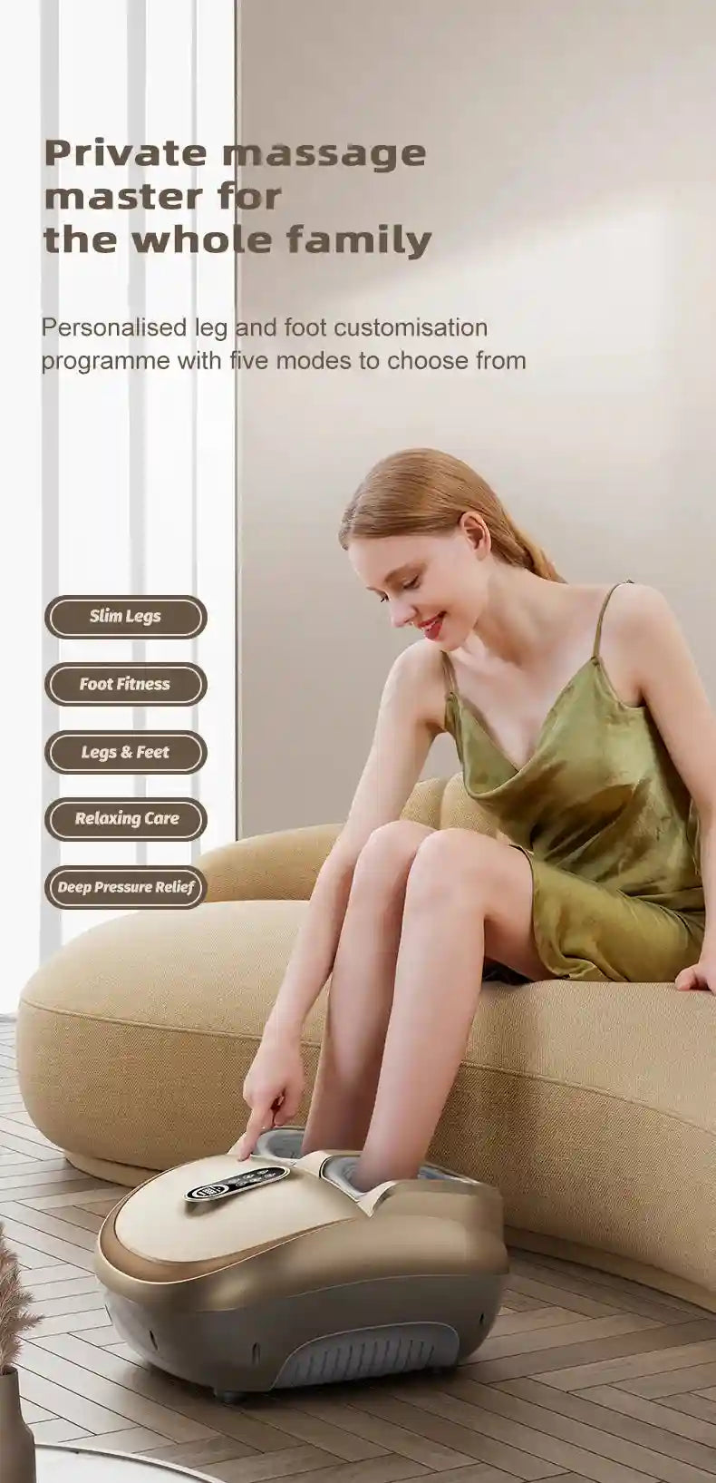 Electric Foot Massager: Shiatsu Deep Tissue Heat Therapy by Tidesmit Massage Roller Tidesmit