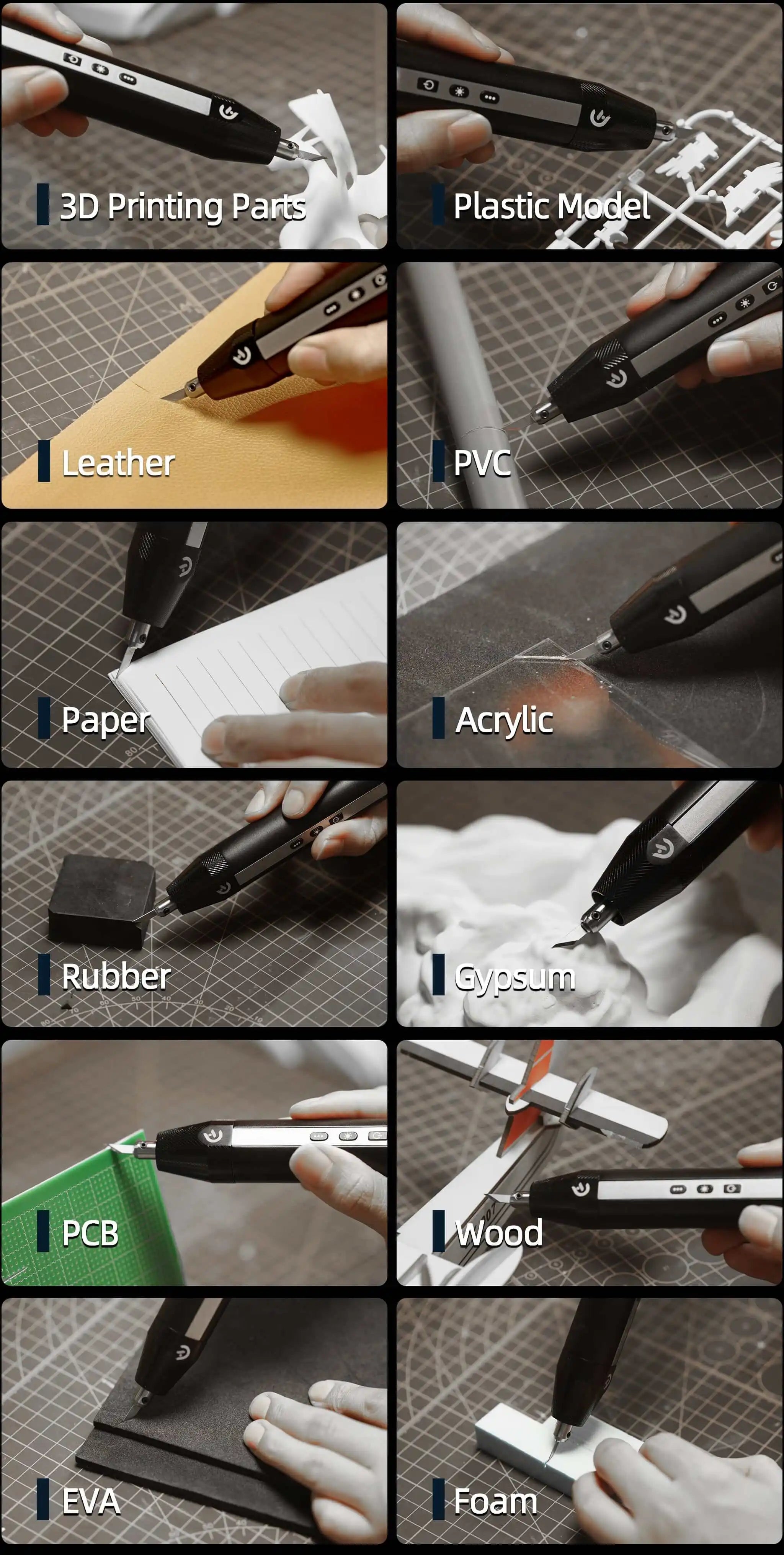 Cordless Ultrasonic Cutter 40KHz Precision Craft Tool for Acrylic Leather Model and More Creative Craft Tool