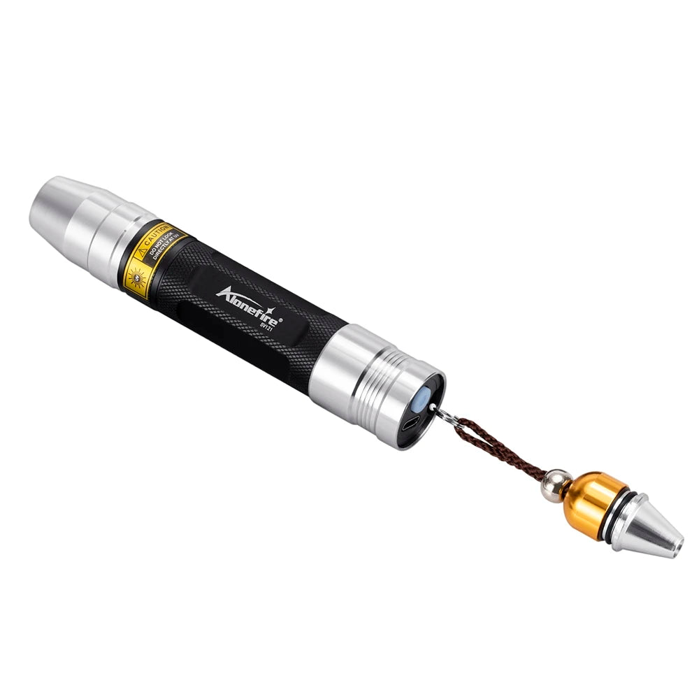3-in-1 USB rechargeable UV flashlight for pet stain detection, jewelry, and amber, featuring a compact metal design.