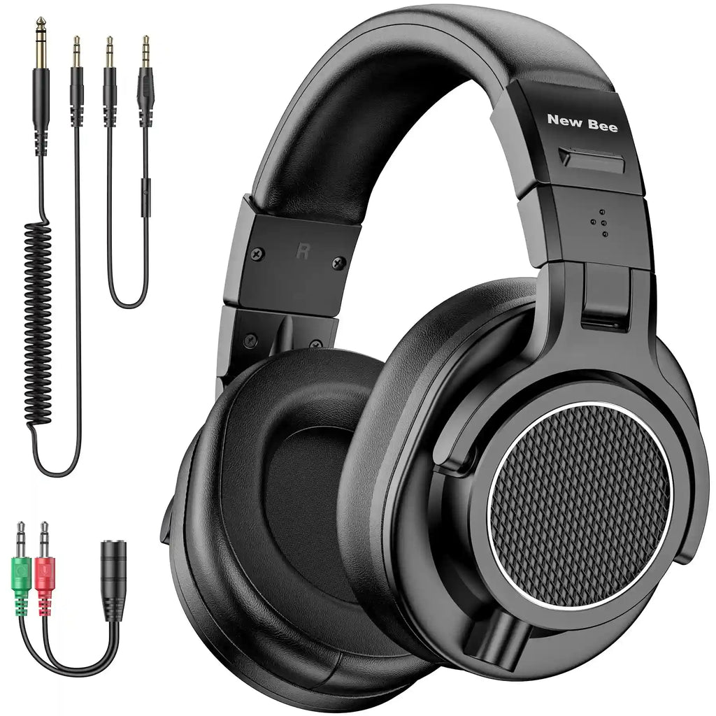Wired Studio Headphones - Hi-Res Audio Monitoring for Producers Black Tidesmit