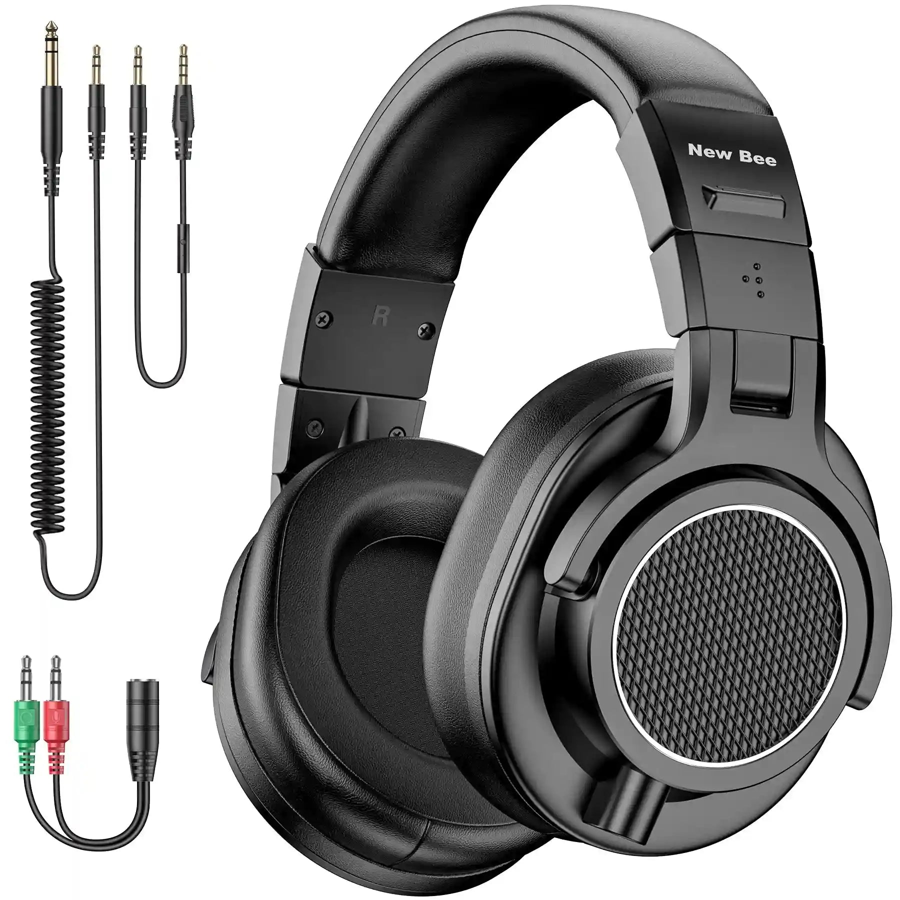 Wired Studio Headphones - Hi-Res Audio Monitoring for Producers Black Tidesmit
