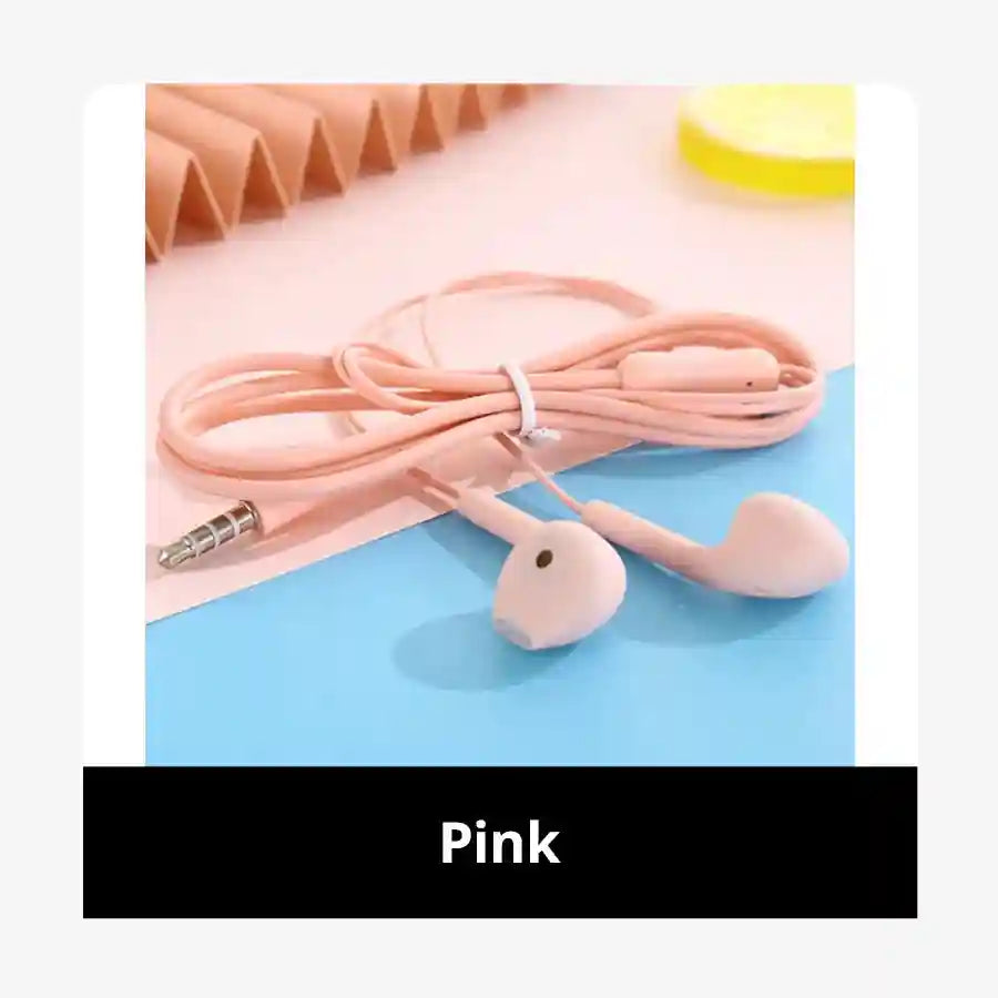 Tidesmit Wired 3.5mm Stereo Earphones with Integrated Microphone Pink Tidesmit
