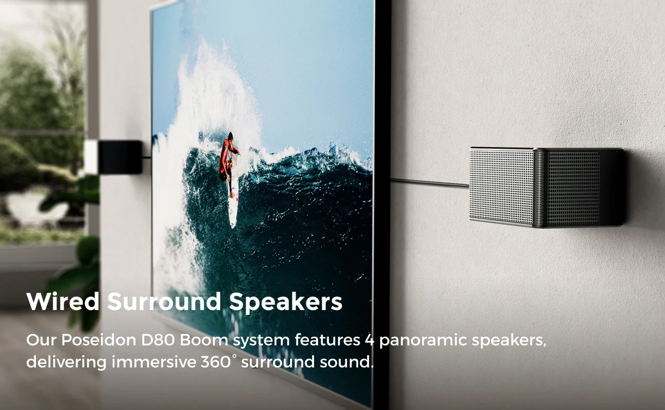 ULTIMEA 500W 7.1ch Dolby Atmos Soundbar with Wireless Subwoofer & 4 Surround Speakers, Home Theater System with APP Control