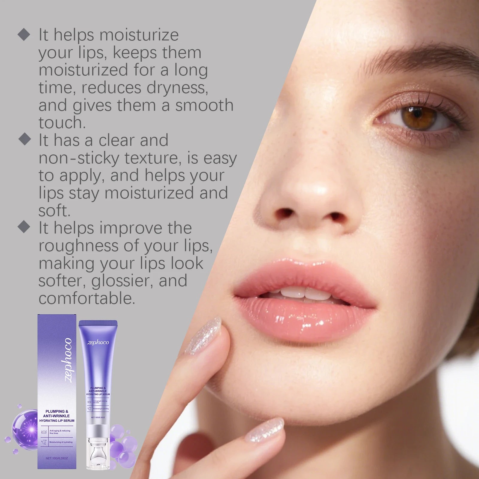 Lip Plumping Serum & Hydrating Gloss - Cruelty-Free Lip Treatment Lip Care Tidesmit