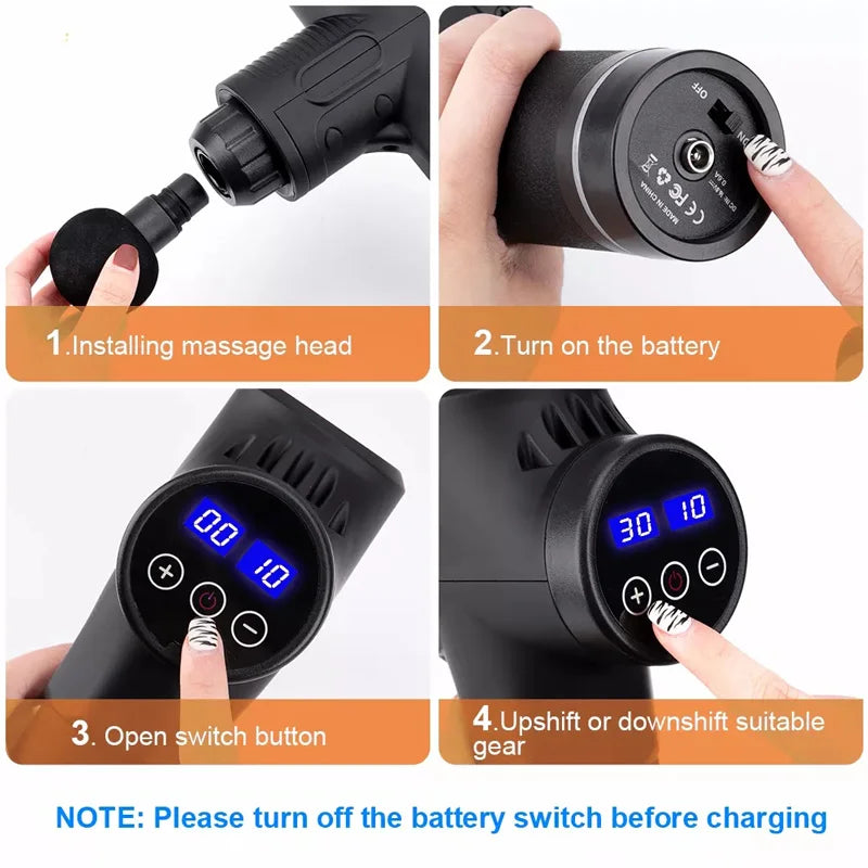 Deep Tissue Massage Gun - Portable Electric Muscle Relief Device Body Shaping Massage Equipment Tidesmit