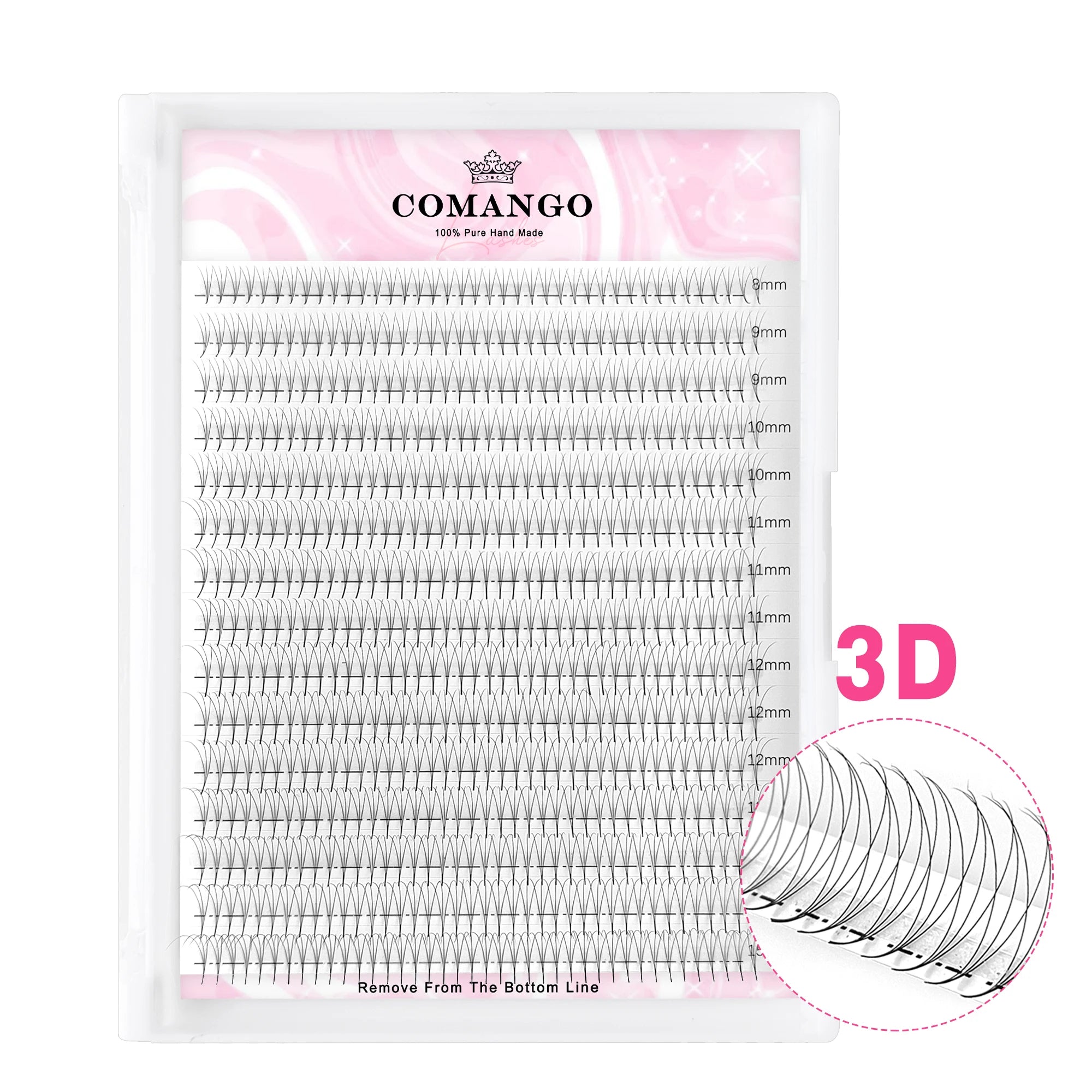 CoMango Wispy Pointy Base Premade Russian Volume Fans 3D 6D 10D 12D 14D 16D Lashes Extension 300 Fans False Mink Eyelashes False Eyelashes 3D 0.07 (600Fans) Tidesmit