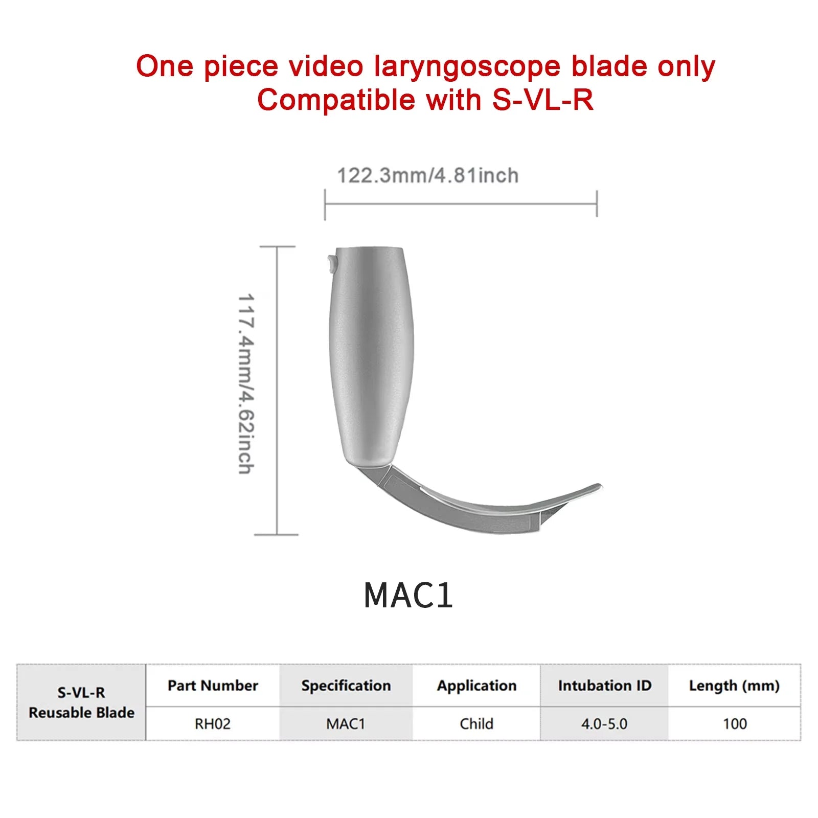 Accessories for Video Laryngoscope Stainless Steel Blades, Laryngeal Mask Airway, guide wire, and Screen