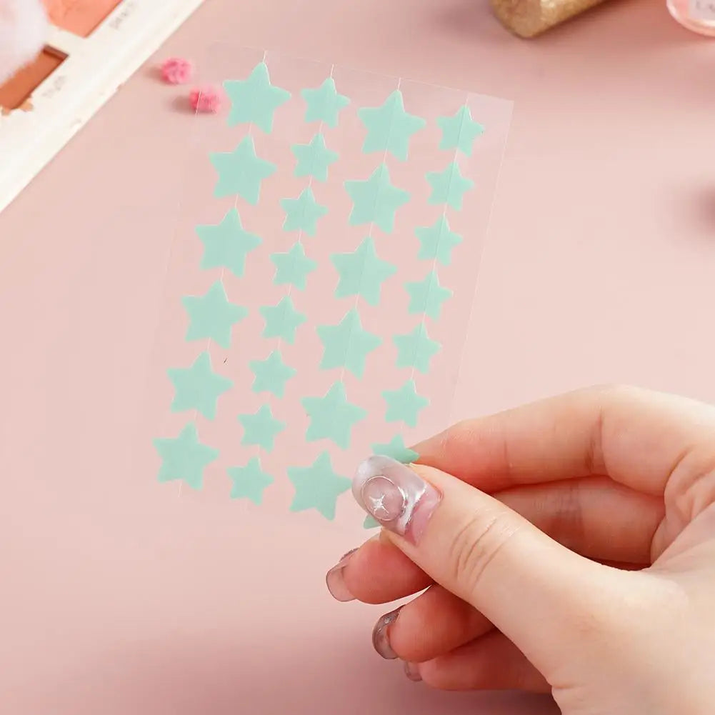 28Pcs Colorful Cute Star Shaped Acne Sticker Invisible Acne Cover Pimple Patch Skin Care