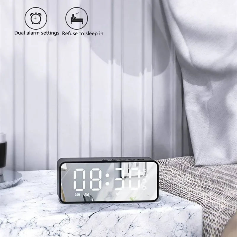 Wireless Bluetooth Speaker Alarm Clock Portable Radio FM Subwoofer Sound Box Music Mini Lamp Woofers Caixa De Som Coluna Bocina