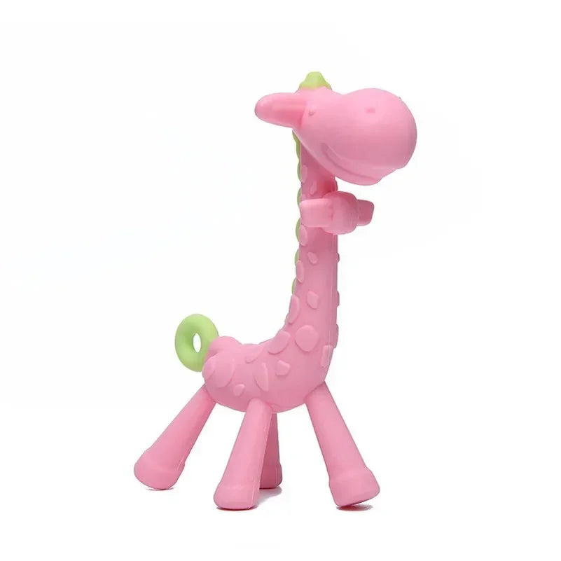 Cute Baby Molar Teethers Toy Soft Silicone Giraffe Rabbit Cartoon Teething for Babies Relief Gums Pain Toys Newborn Essentials