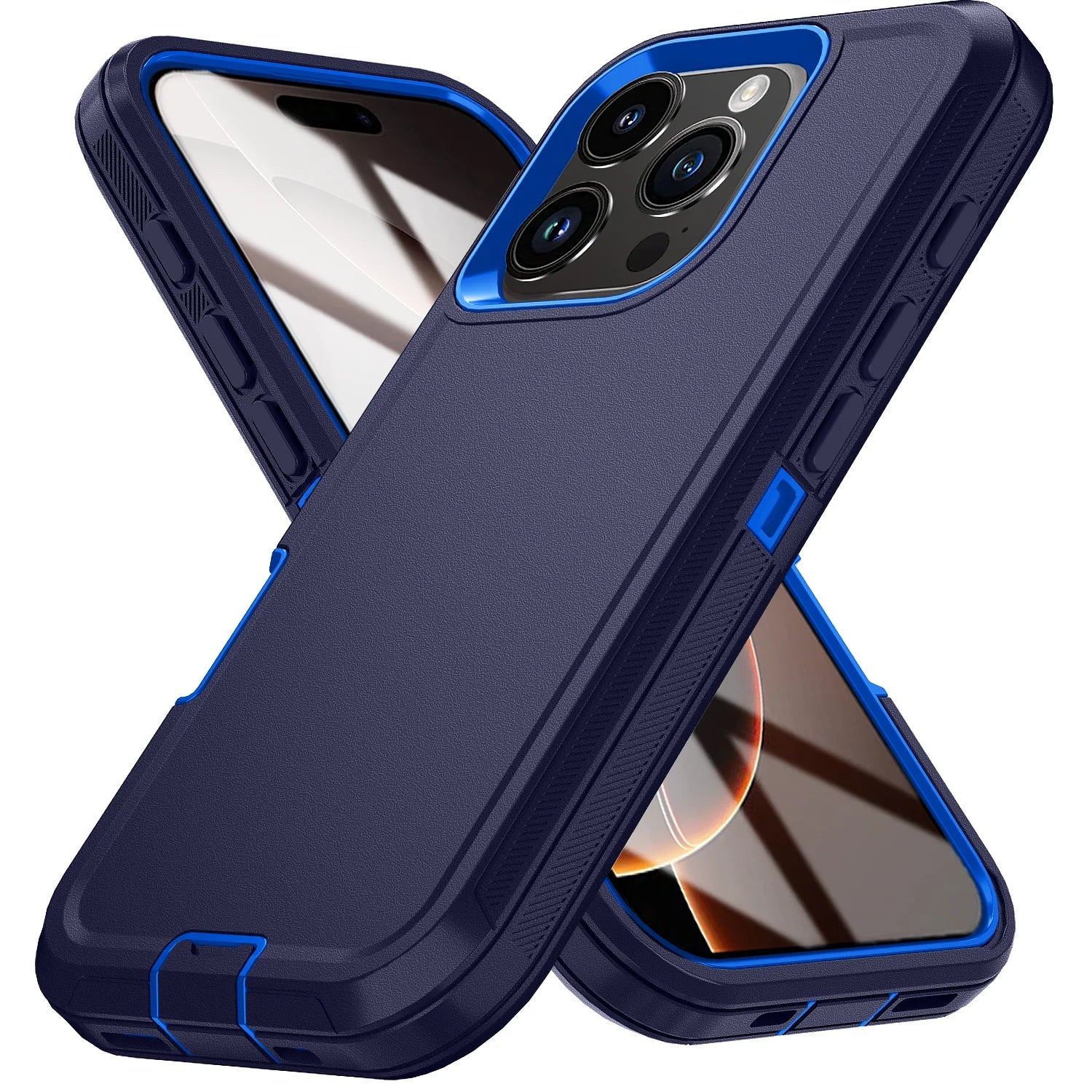 iPhone 17 Pro Max Shockproof Case with Integrated Kickstand - Tidesmit Dark Purple-Blue Tidesmit