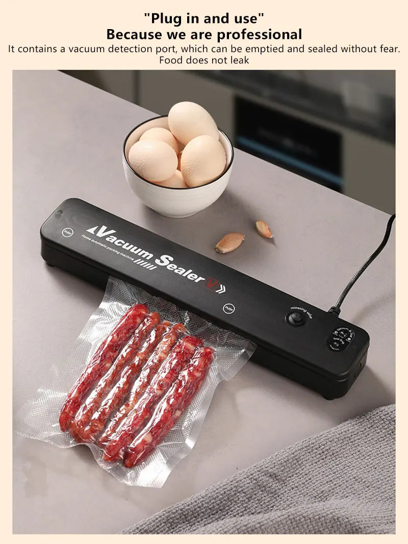 Food Sealing Machine Vacuum Sealing Machine Portable Automatic Packaging Machine Kitchen Helper Keep Food Fresh 220V For Home
