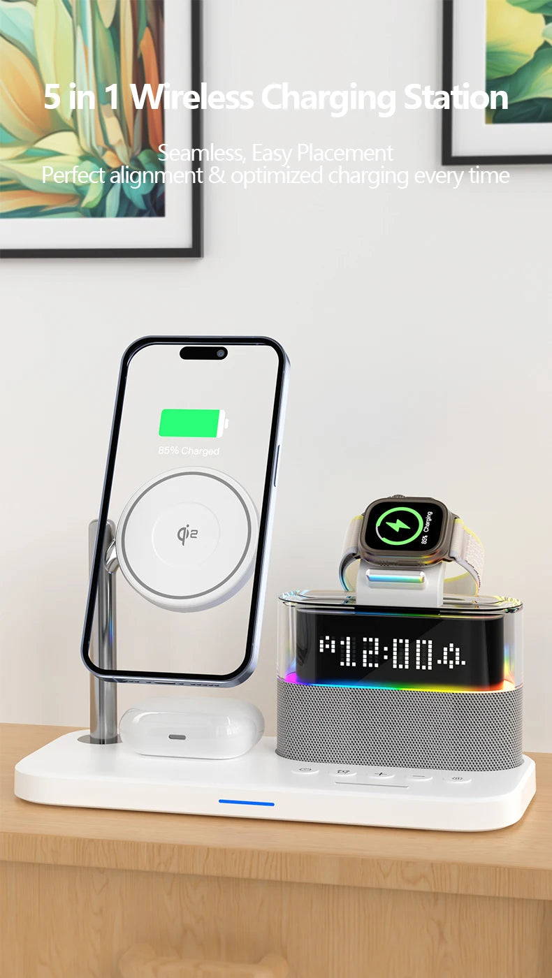 Tidesmit 3-in-1 Qi2 Wireless Charging Station for MagSafe Devices Tidesmit