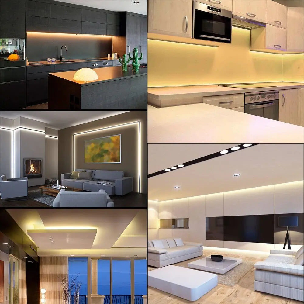 5M 10M 20M COB CCT LED Strip 24V Flexible High Density Dimmable Room Light 2.4G RF Touch Remote Control Dual White 2700K-6500K