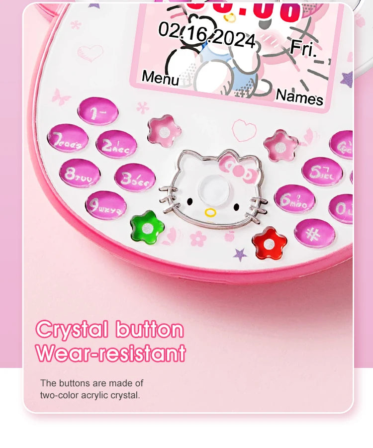2024 Sanrio Hello Kitty Flip Phone Kawaii K688 Cartoon Taiml Cute Mini Phone Birthday Fashion Gift Toys Christmas For Anime Fans