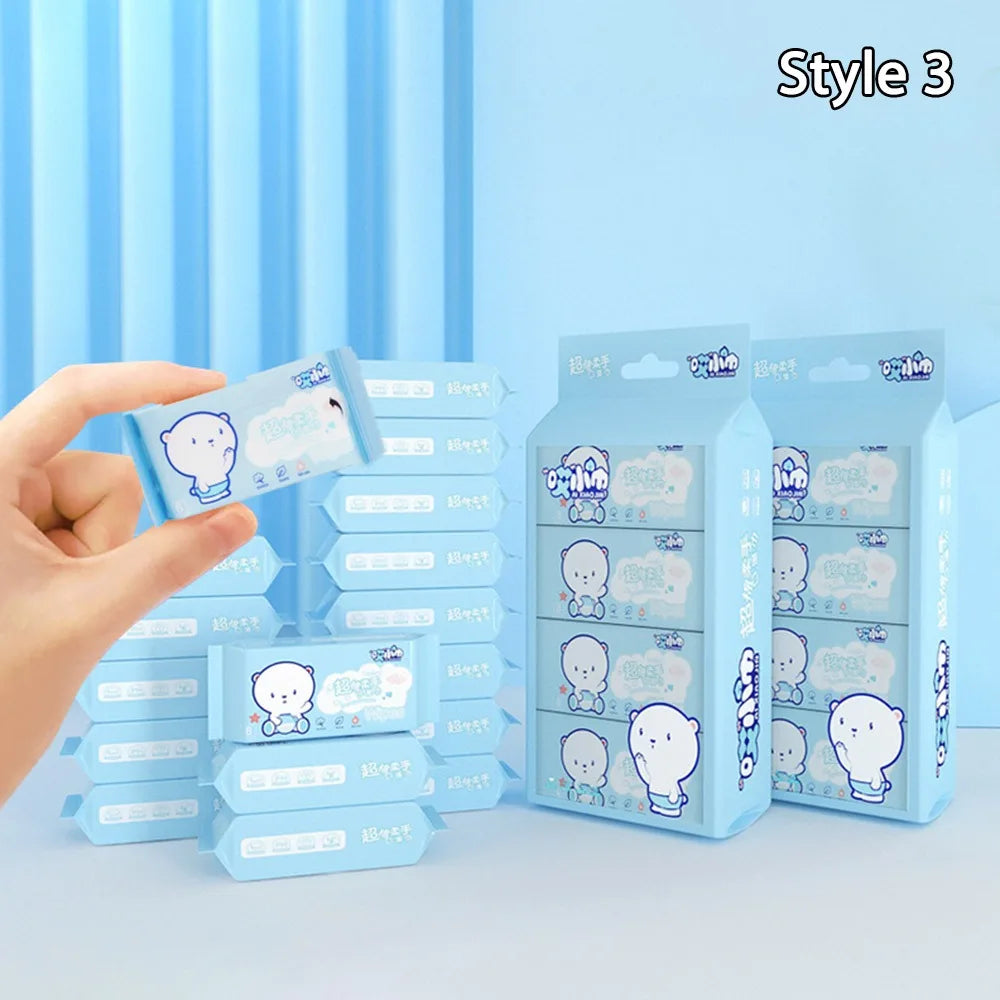 Xiao Jin baby wipes, Style 3 blue pack with cute bear design for gentle baby care and cleaning.