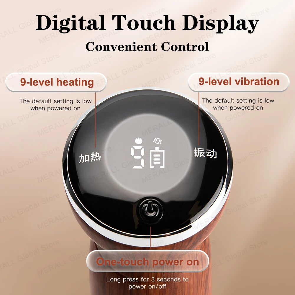 Electric Bian Stone Massager: Wireless Heat Therapy & Guasha Tool Back Massage Instrument Tidesmit