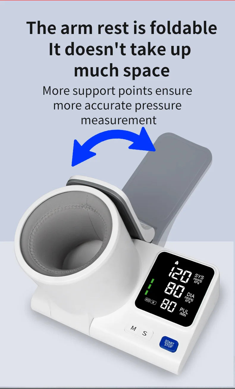 Household Medical Upper Arm Blood Pressure Monitor Foldable Arm Tunnel Blood Pressure Monitor Heart Rate Pulse Monitor