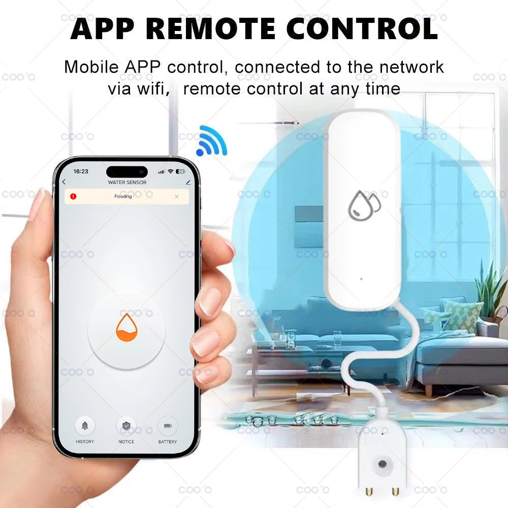 ZigBee Water Leak Sensor: Smart Flood Alarm Detector for Home Safety Tidesmit