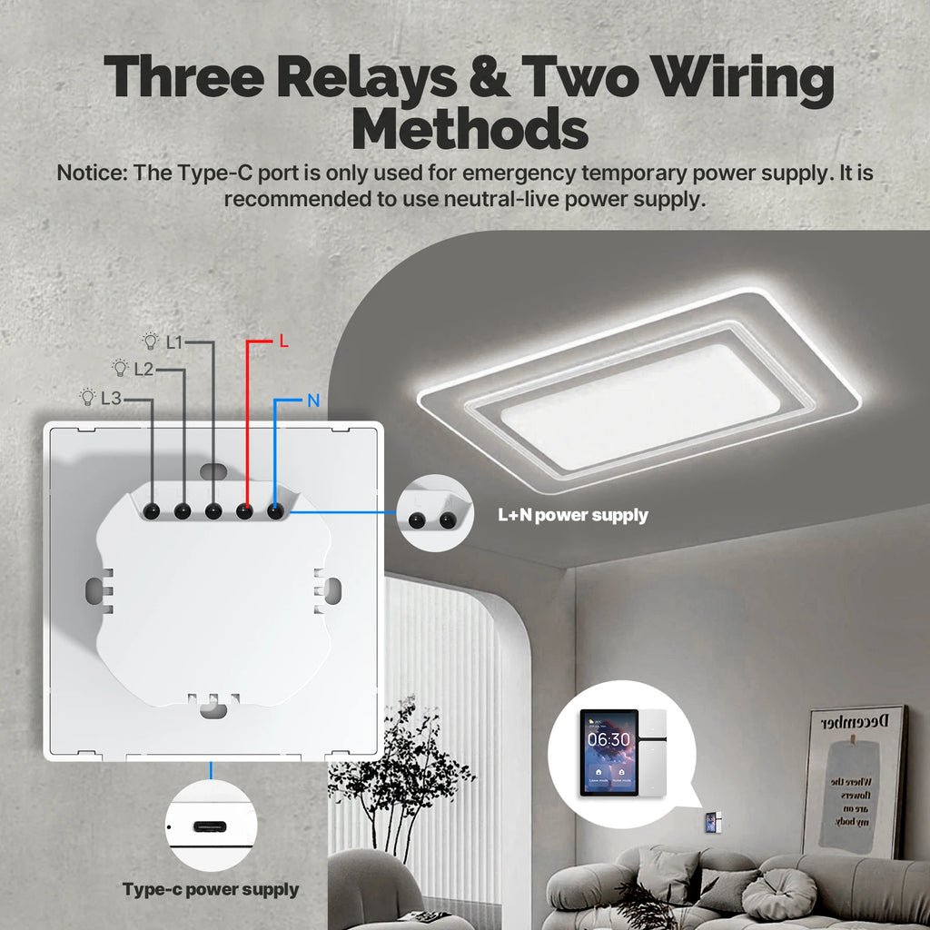 Smart Home Control Panel 3.5 Inch Touch Screen Wi-Fi Hub (EU Standard) Tidesmit