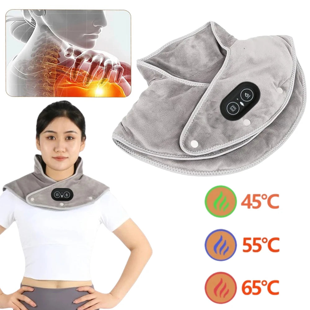 Electric Heating Shoulder Neck Wrap with Vibration Therapy Fascia Gun Tidesmit