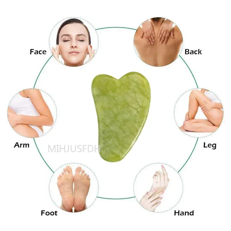 Jade Roller Massager 3-Piece Set for Face and Muscle Relief Back Massage Instrument Tidesmit