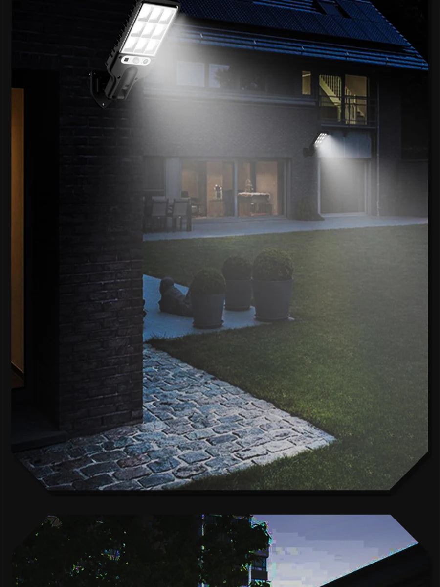 Solar Outdoor LED Wall Light Human Body Motion Sensor 3 Modes IP65 Waterproof Solar Garden Lamp Auto Charging Waterproof Outdoor Street Lantern for Yard Courtyard Garage Terrace Patio Home Exterior Decor Security Night Light
