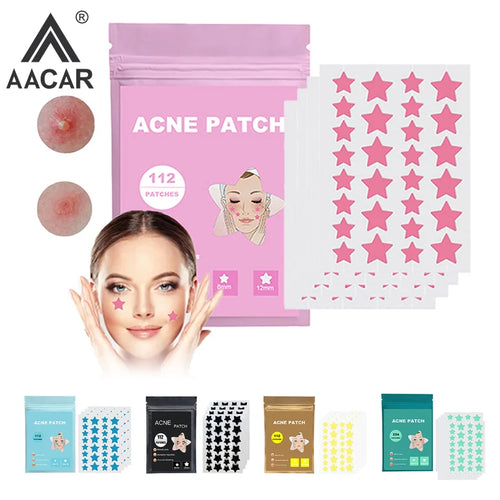 Tidesmit 112 PCS colorful star acne patches for invisible and effective pimple removal on face