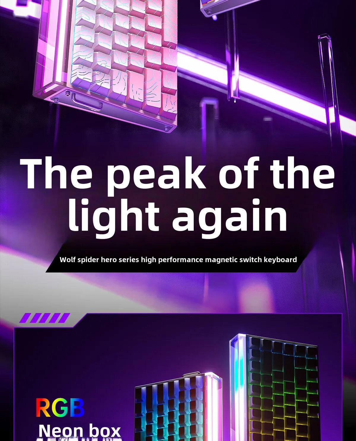 AULA HERO84 HE Magnetic Switch Wired Mechanical Keyboard RGB Music Rhythm 8K Return Rate Keyboard Computer Accessorie for Gamer