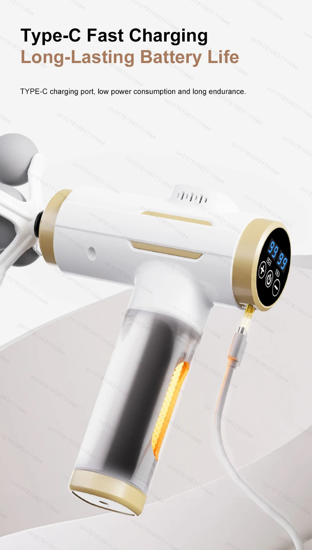 Muscle Massage Gun - 99-Level Deep Tissue Recovery - White Set Fascia Gun Tidesmit
