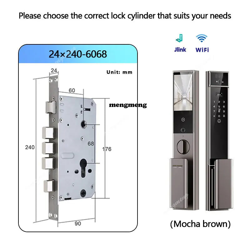 RAYKUBE S90 Jlink WiFi 3D Facial Palm Vein Recognition Rechargeable Smart Fingerprint Lock With Dual WIFI Cameras APP Video Call