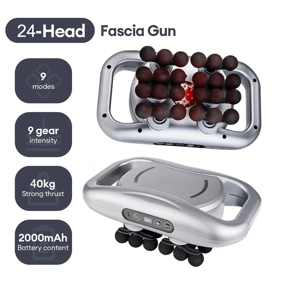 Deep Tissue Massage Gun 30-Head Muscle Relief Device - Tidesmit Body Shaping Massage Equipment 24 head-White 1 China