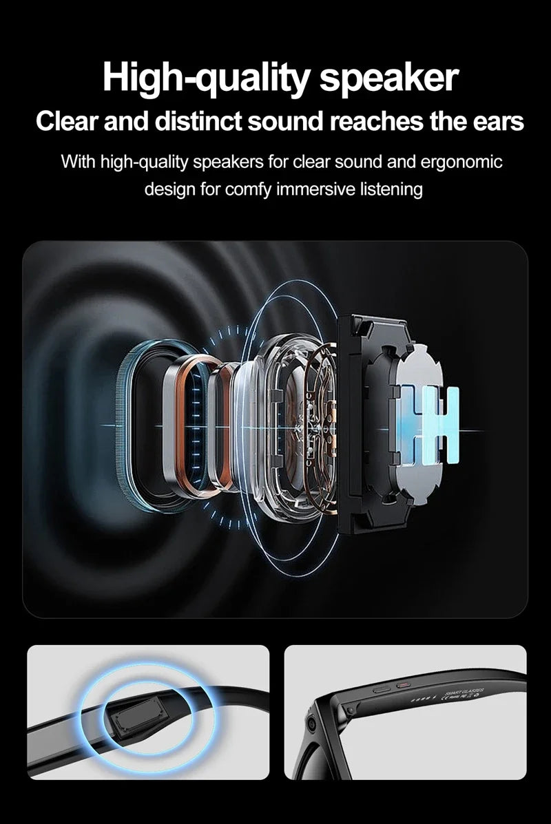 Tidesmit Smart Audio Glasses with AI Camera and Spatial Bluetooth Connectivity Tidesmit