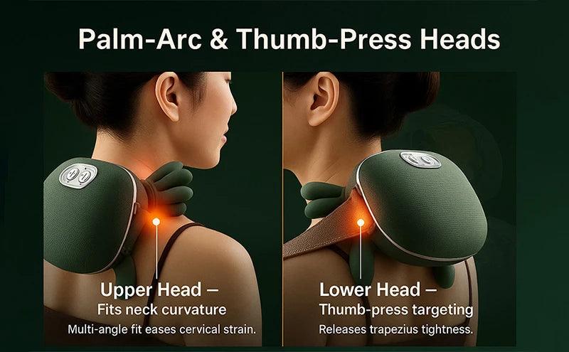 Bionic Neck Shoulder Massager with 3 Kneading Modes - Tidesmit Relaxation Treatment Tidesmit