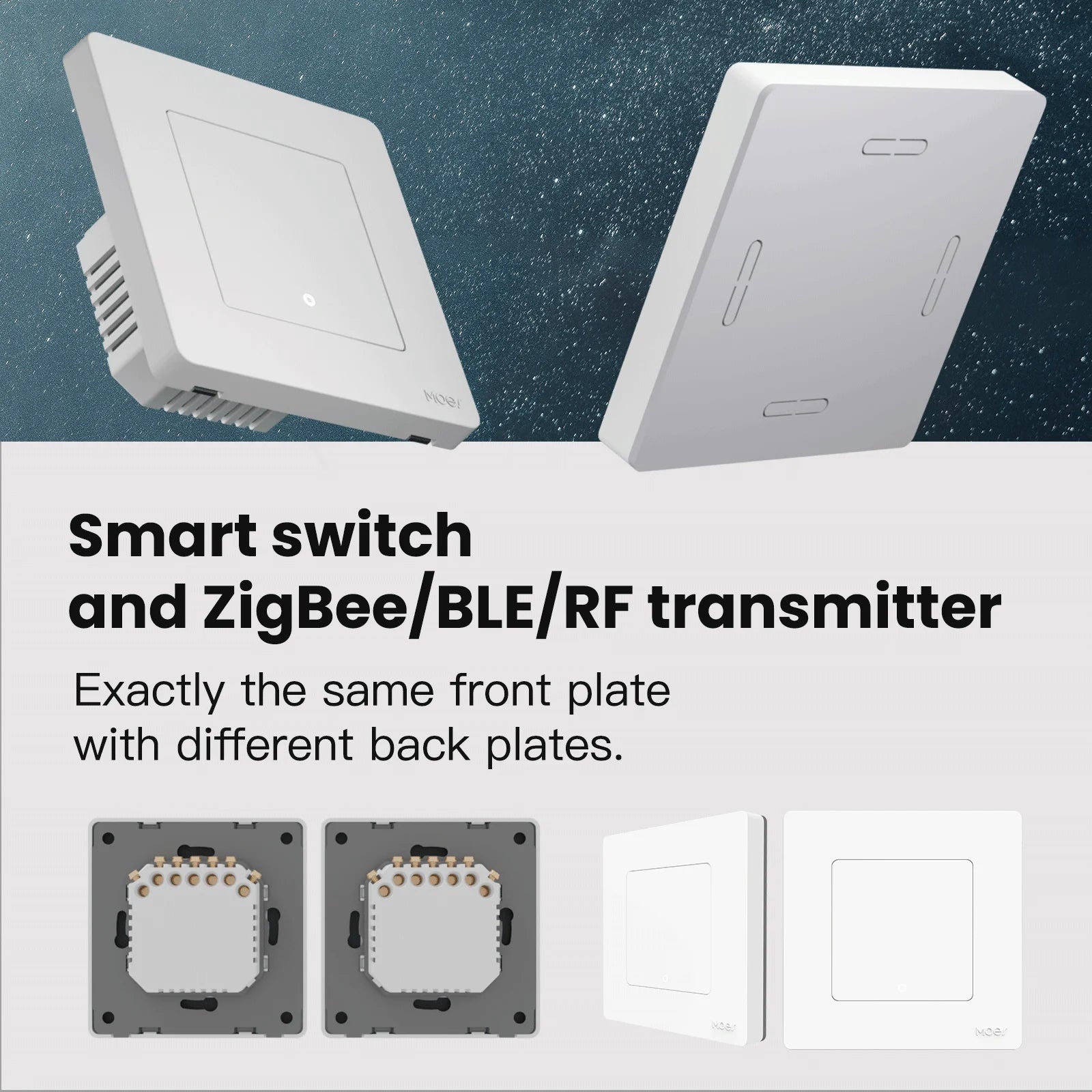 MOES New Star Ring Tuya Smart ZigBee3.0 Push Button Switch/Scene Switch Smart Life APP Remote Control Work with Alexa Google