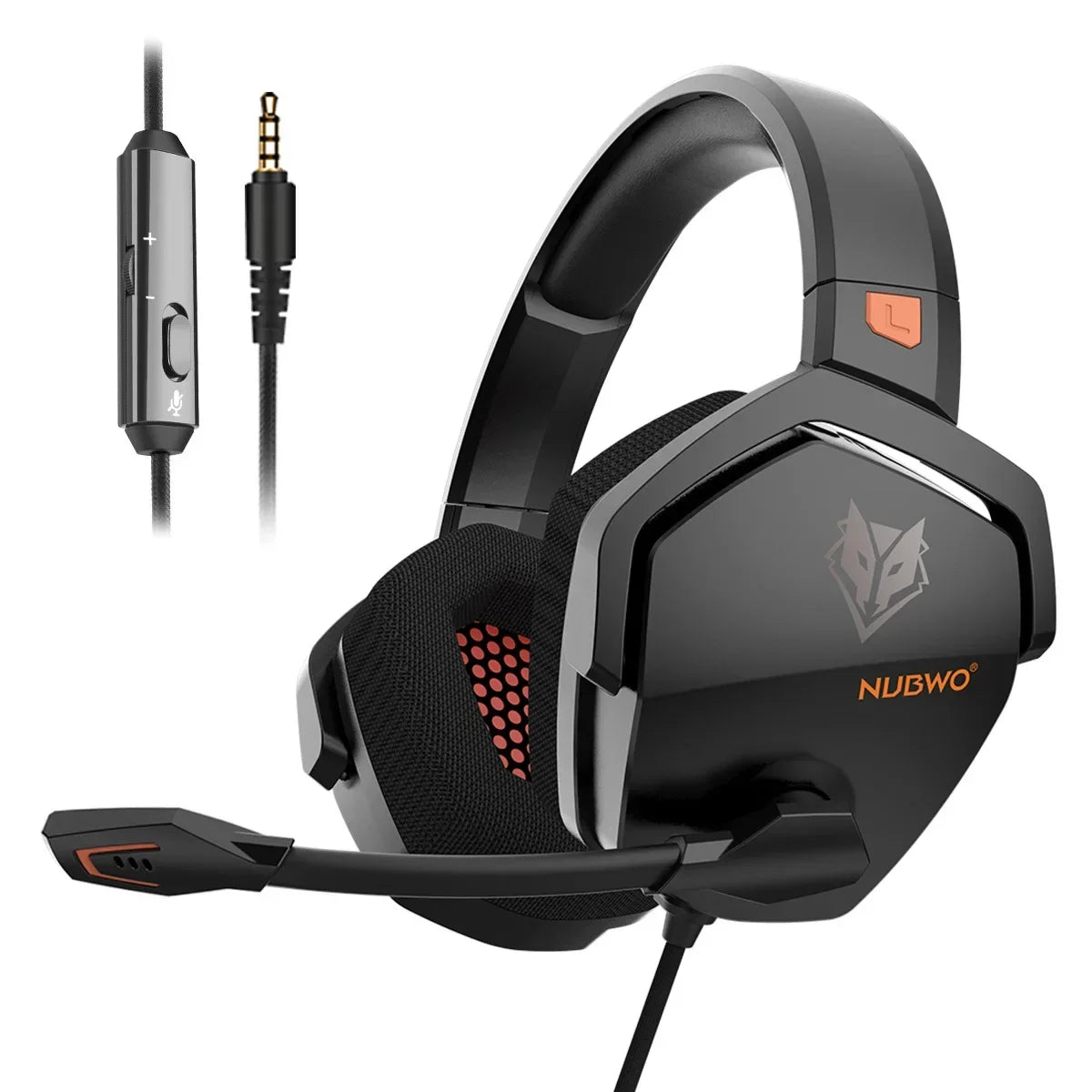Gaming Headset for PS5 Xbox PC with Noise Canceling Mic - Over-Ear Comfort BlackOrange Tidesmit