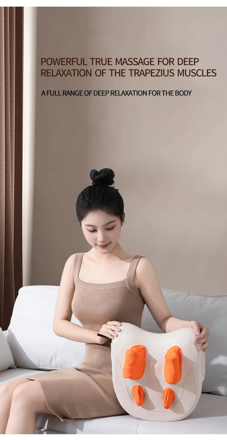 Electric Massager with Heat Therapy for Targeted Deep Tissue Muscle Relief Massage Cushion Tidesmit