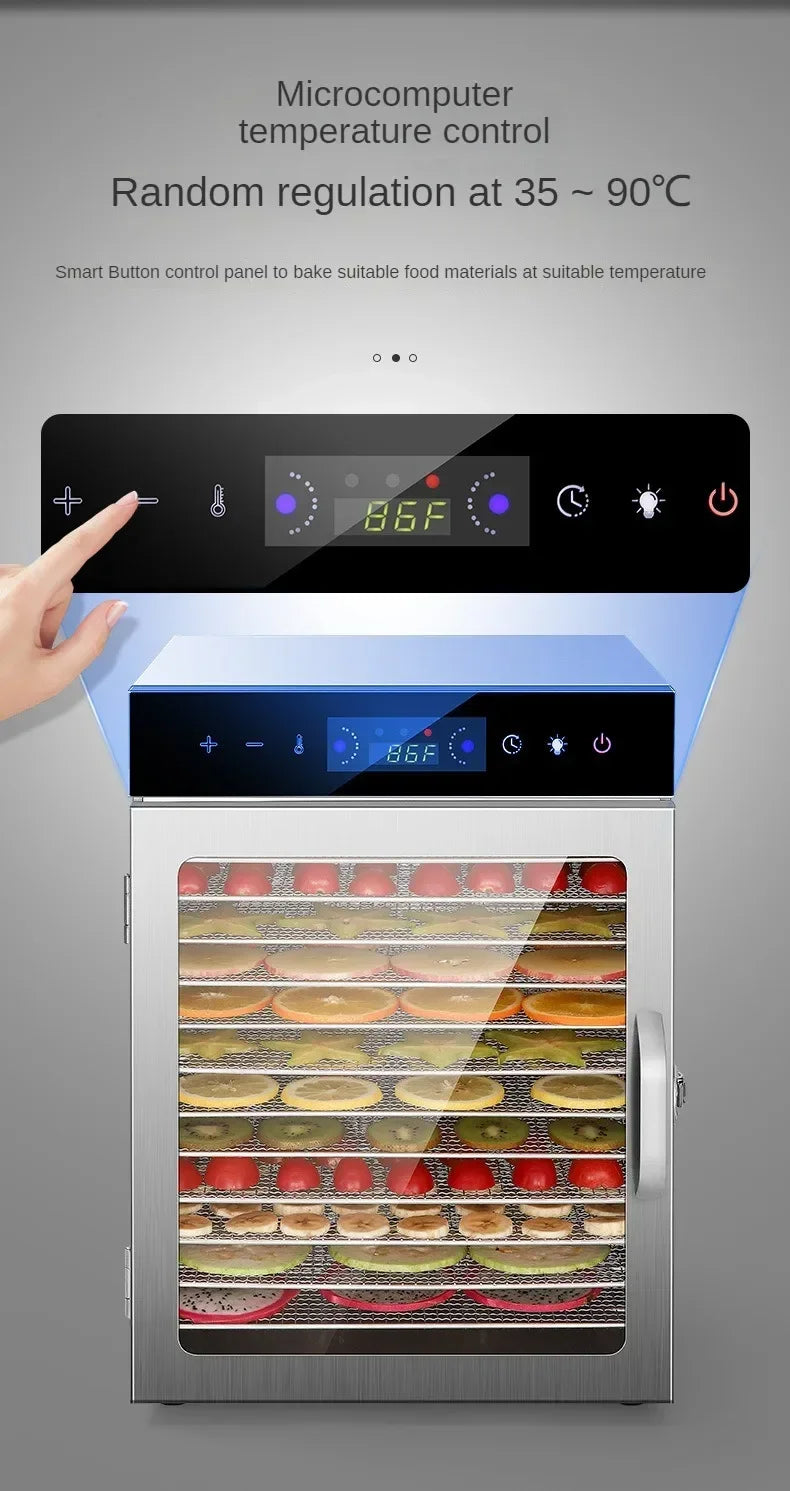 Tidesmit commercial food dehydrator featuring 18 layers for drying fruits, vegetables, meat, and medicinal materials.
