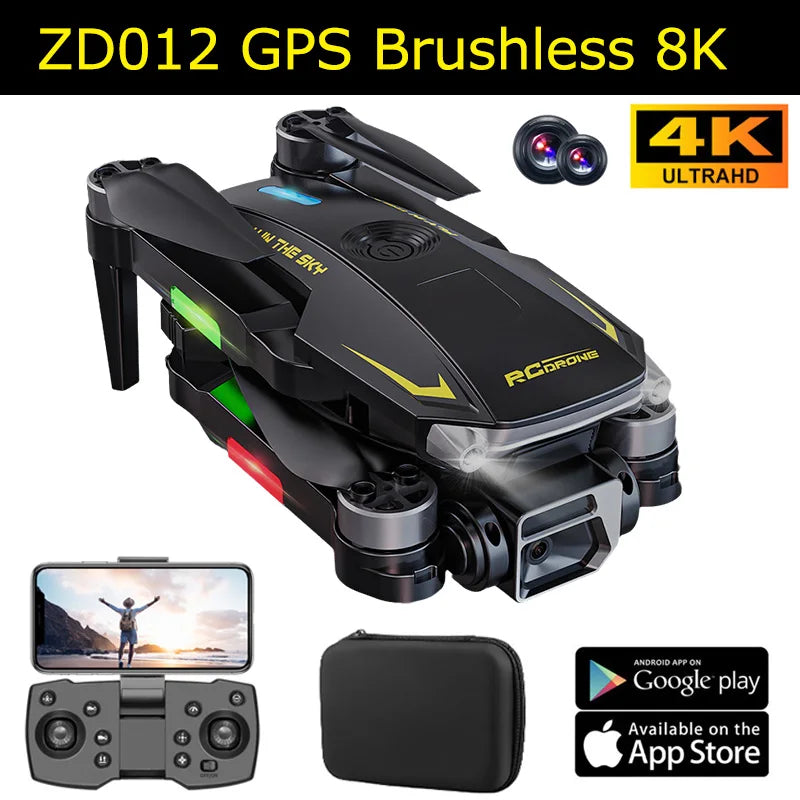 GPS Camera Drone 8K HD - Foldable Brushless Quadcopter with GPS ZD012-GPS-4K Tidesmit