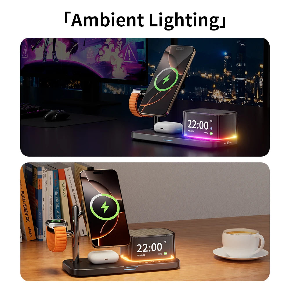 5-in-1 Magnetic Wireless Charger Stand with Speaker - 25W Qi2 Certified Tidesmit