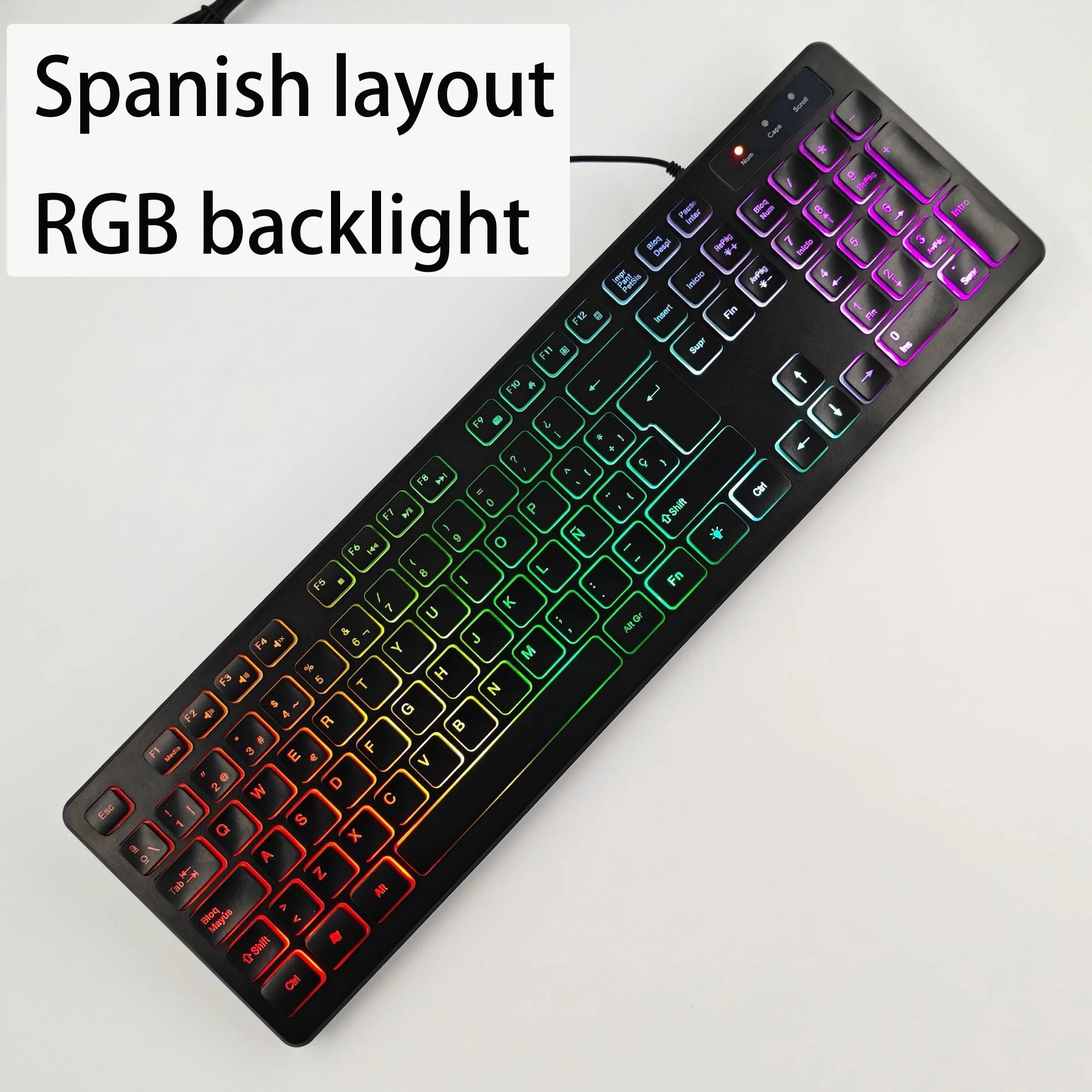 French（AZERT）/Spanish/Russian/Arabic/German keyboard layout Backlit wired Desktop Gaming Keyboard For Desktop Computer office
