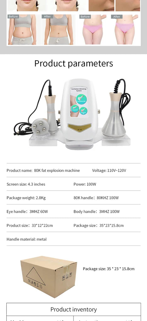 Ultrasonic Body Shaping Machine - Professional Firming & Toning Device Body Shaping Massage Equipment Tidesmit