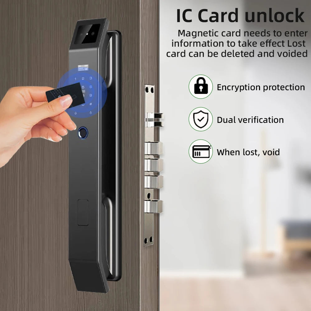 RAYKUBE DF14 Tuya WiFi 3D Face Recognition Digital Fingerprint Lock With Two-way Audio WiFi Camera Video Call APP Remote Unlock