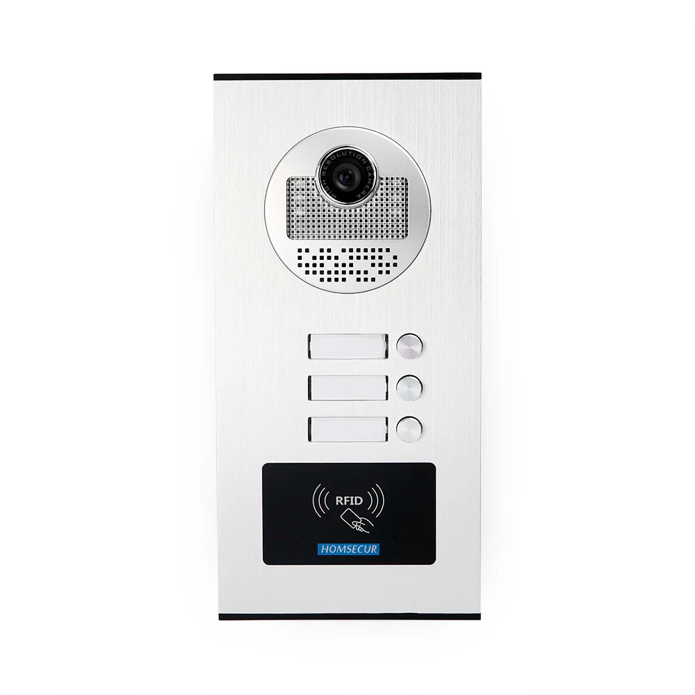 700TVL XC111-3 Outdoor Doorbell Camera Flush Mount 20Pcs RFID Keyfobs for 4 Wire Video Door Phone Intercom 3 Apartments/Families