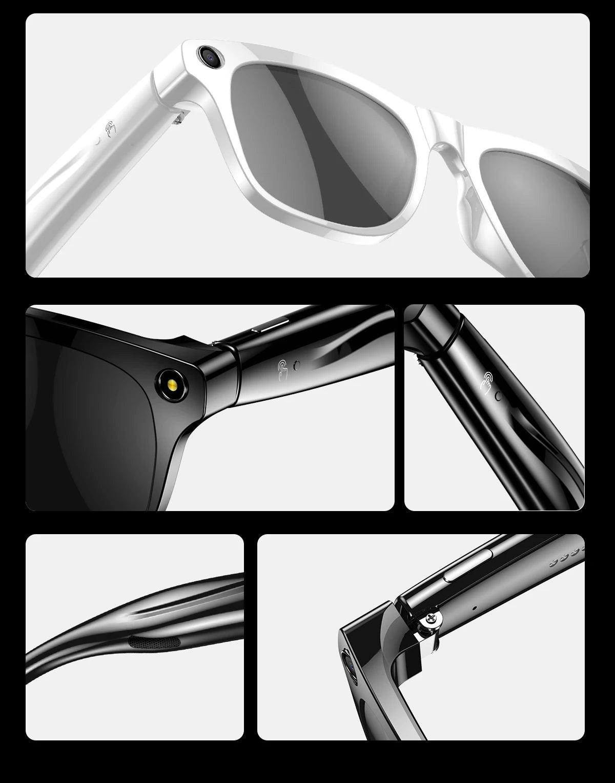 Tidesmit Smart Glasses with Camera, Bluetooth Audio and Voice Control Tidesmit