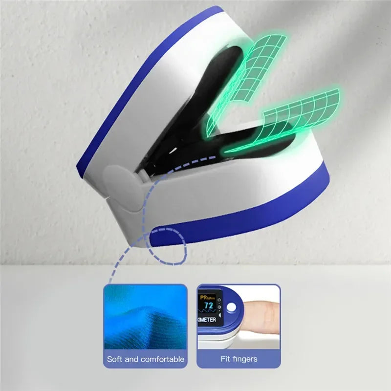 Finger Oximeter Digital Fingertip Pulse Oximeter Blood Oxygen Saturation Meter Finger SPO2 PR Heart Rate Monitor Health Care
