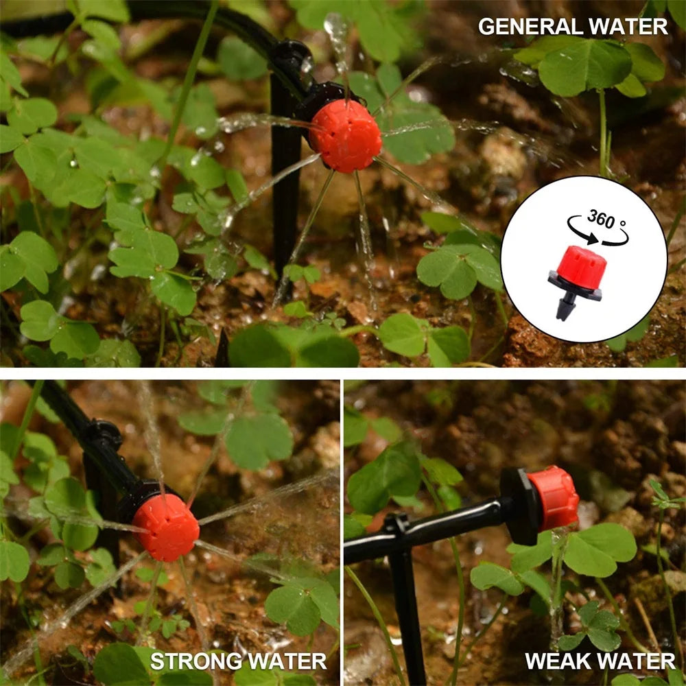 50/100PCS Adjustable Dripper for 4/7mm Garden Irrigation Hose Watering Sprinkler Emitter 0-80L/H for Yard Greenhouse