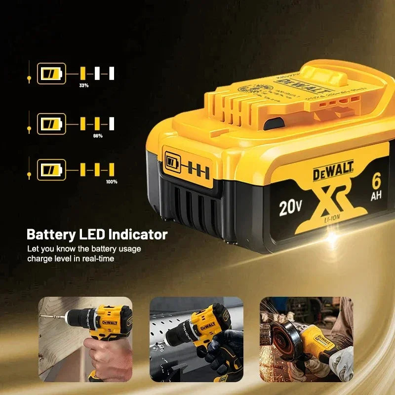 DeWALT 100% Original Battery 20V/60V 6Ah 9Ah MAX FlexVolt for DCB606 DCB205 DCB206 DCB209 DCB182 Power Tool with Charger