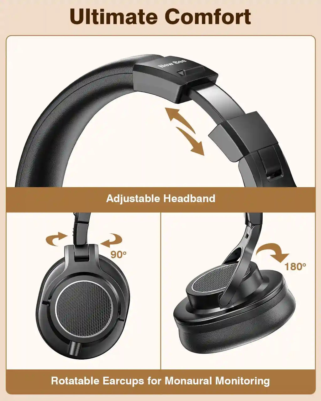 Wired Studio Headphones - Hi-Res Audio Monitoring for Producers Tidesmit