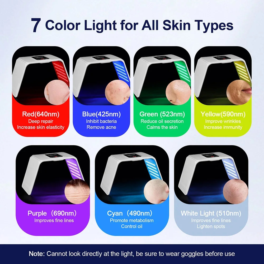 160 LEDs Foldable 7 Colors LED Photon Machine Beauty Salon Home Use LED Facial Body SPA Mask PDT Machine Face LED Mask Skin Care